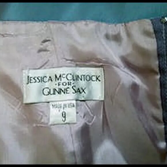 Vintage Gunne Sax Strapless Formal Gown Aqua to Lavender with Rhinestones VFG - Picture 7 of 10